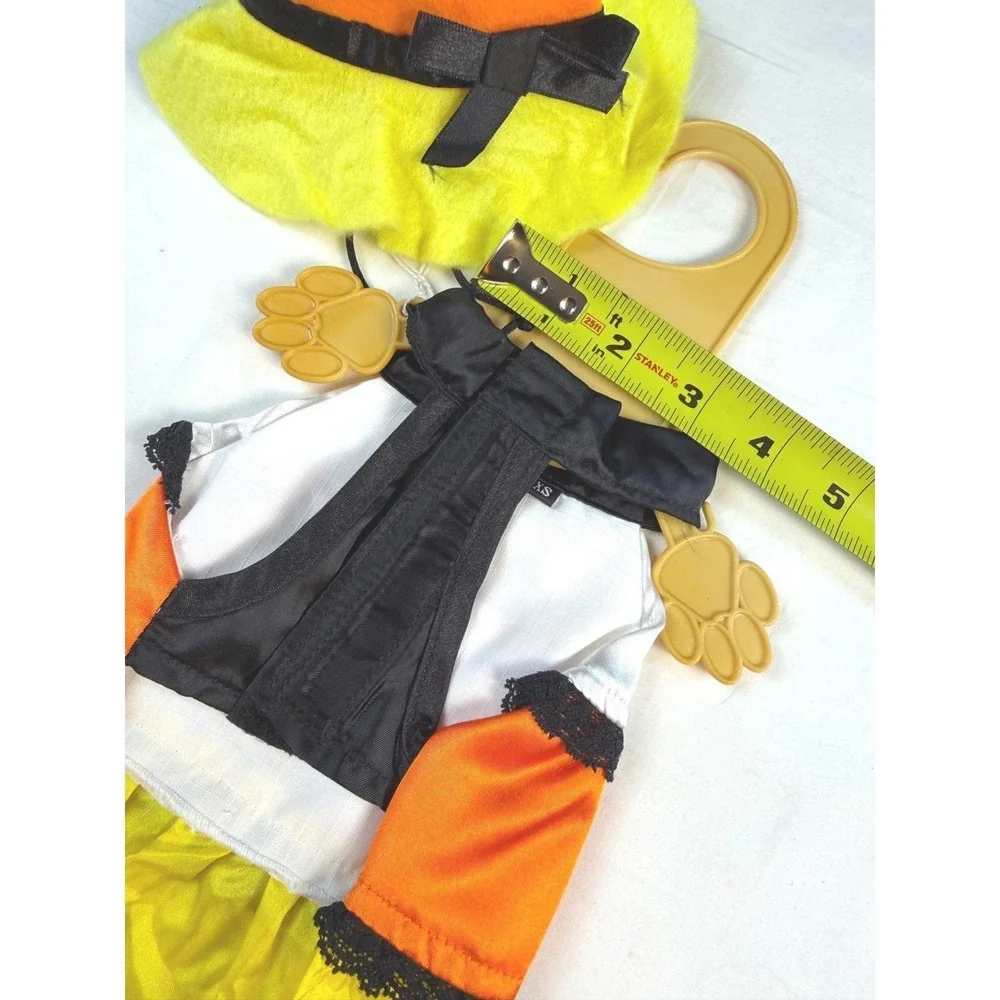 Pet Halloween Costume XS Candy Corn Witch Dress Hat Set with hangar NWT